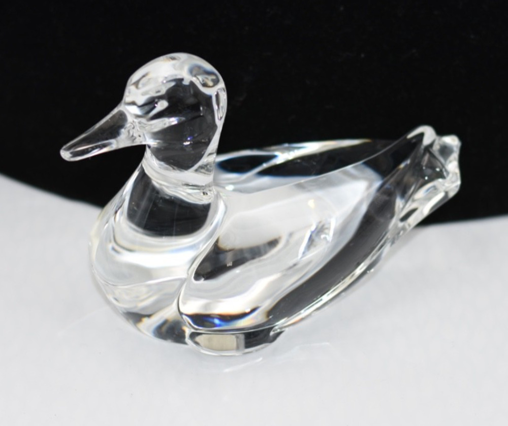 Baccarat Crystal Duck Art Glass Mallard Figurine Home Decor Paperweight